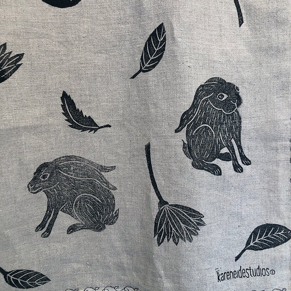 Tea Towel - Linen: Rabbits