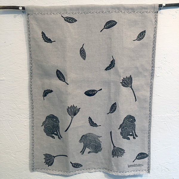 Tea Towel - Linen: Rabbits