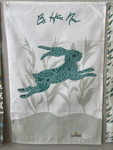 Tea Towel - Be Hare Now!