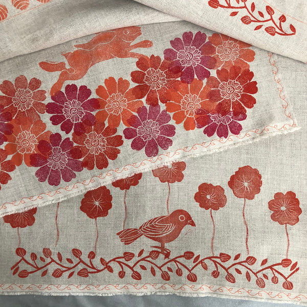 Linocut Printing on Fabric & Paper Lab