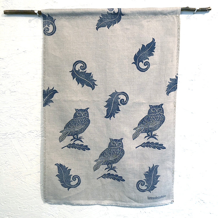 Tea Towel - Linen:  3 Owls