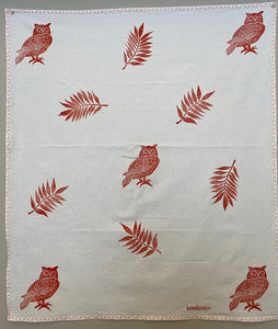 Tea Towel - Owls + Ferns