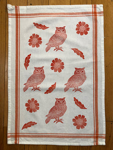 Tea Towels - Owl and Flowers