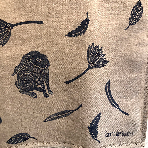 Tea Towel - Linen: Rabbit